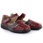 Women's comfortable burgundy openwork Velcro shoes Unisoft 9955 To be categorized Your Sports Performance