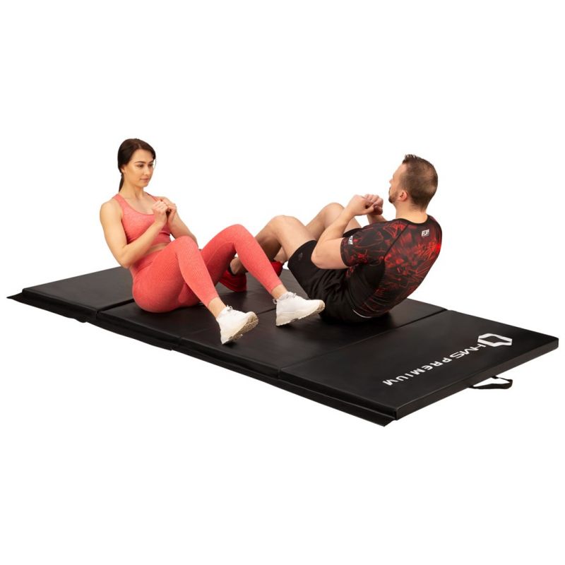 Folding gymnastics mattress black 2400x1200x50mm HMS MGS01 In preparation Your Sports Performance