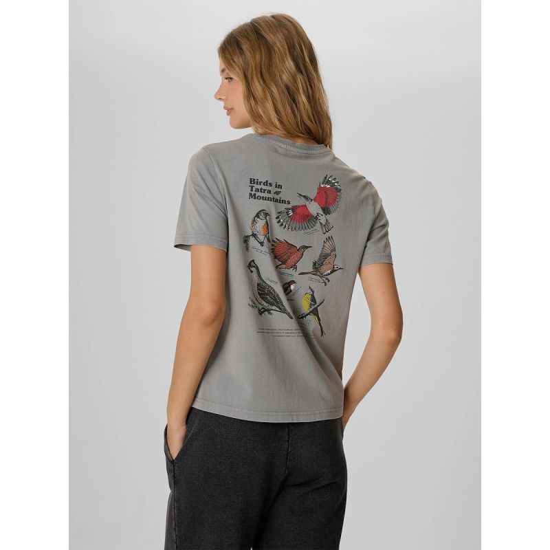 Women's loose T-shirt with print 4F 4FKAW26TTSHF4502-26S