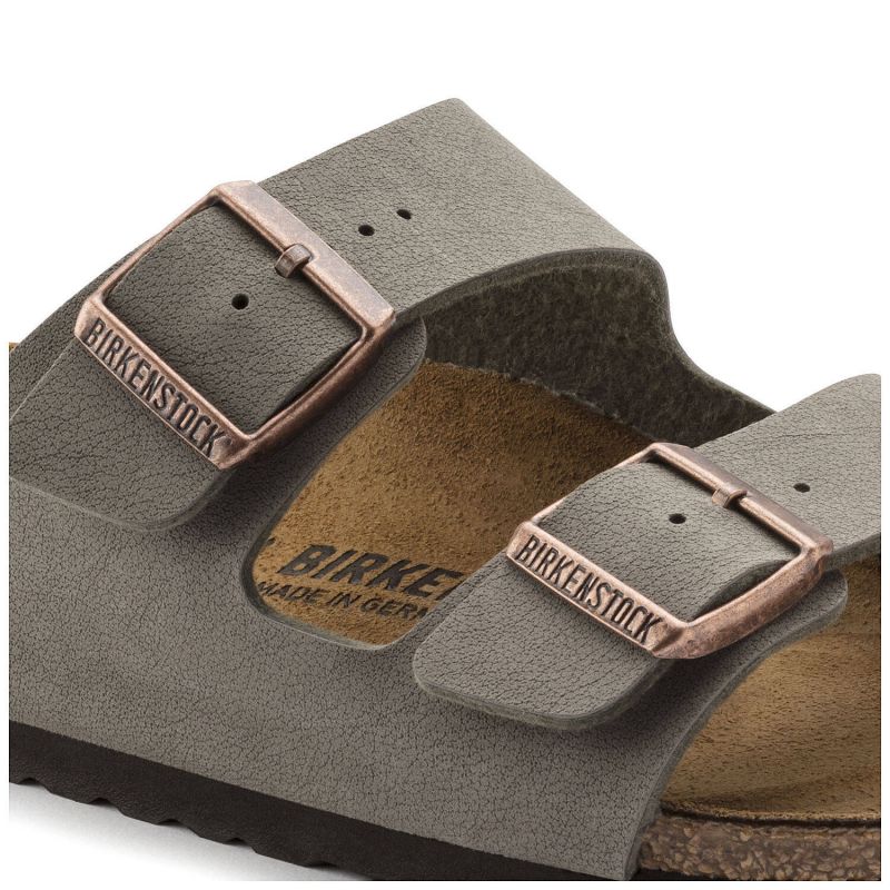 Birkenstock Arizona Birko-Flor Nubuck Stone regular women's/men's flip-flops wide gray (0151211) Footwear/Lifestyle/Birkenstock/Klapki/chodaki Birkenstock