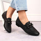Comfortable leather shoes with a chain Remonte W RKR645, black