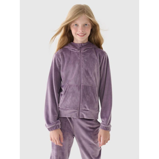 Girls' velour zip-up hoodie sweatshirt 4F Junior 4FJWAW24TSWSF1217-51S *Kategoria tymczasowa Your Sports Performance