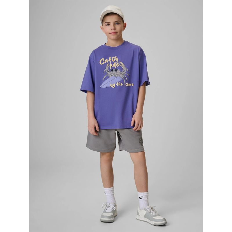 Boy's cotton T-shirt 4F 4FJRSS26TTSHM3903-51S