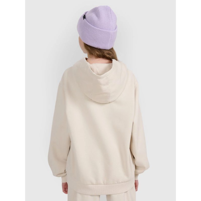 Girls' sweatshirt with hood, open, 4F 4FJRAW25TSWSF2294-11S *Kategoria tymczasowa Your Sports Performance