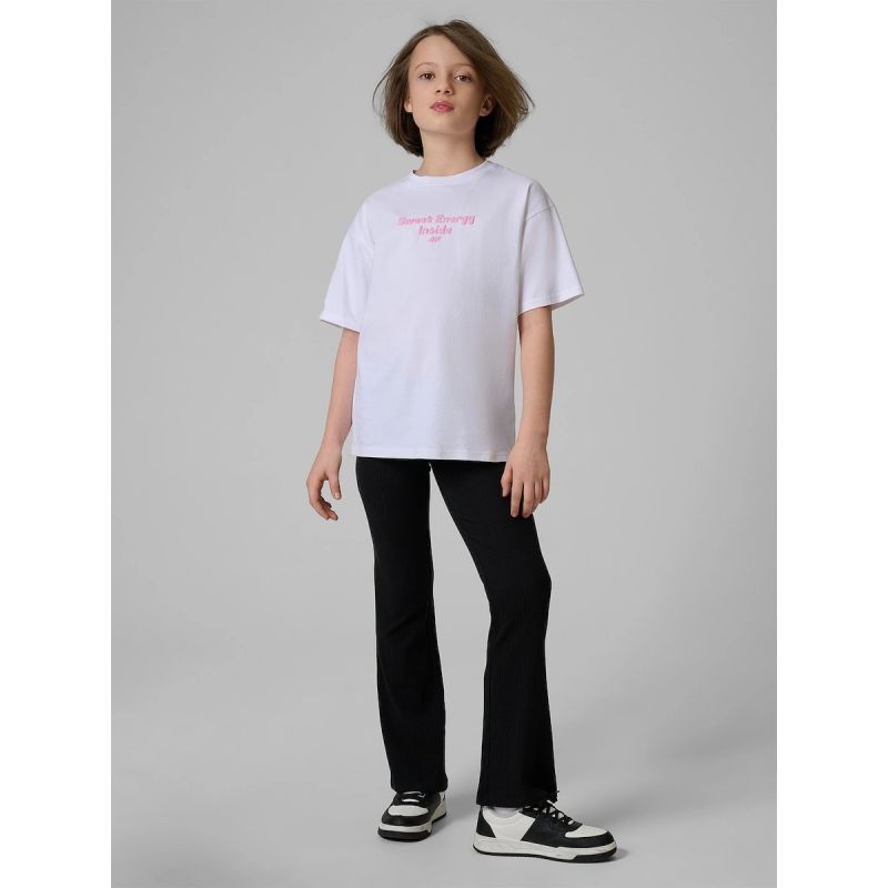 Girls' loose T-shirt with print 4F 4FJRSS26TTSHF3825-10S 4f