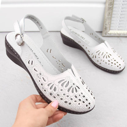 Comfortable women's leather sandals with openwork white T.Sokolski L26-27 T.Sokolski