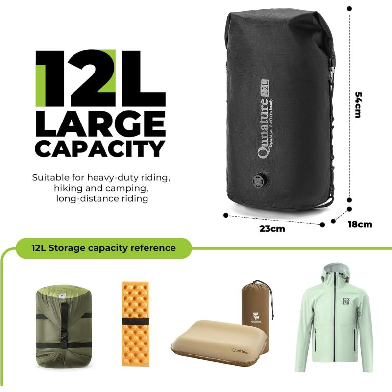 Qunature waterproof bag with valve black 12l Qunature/Akcesoria Rowerowe/Torba Your Sports Performance