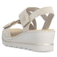 Women's beige wedge sandals Rieker 67410-62 Rieker