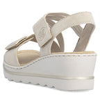 Women's beige wedge sandals Rieker 67410-62 Rieker