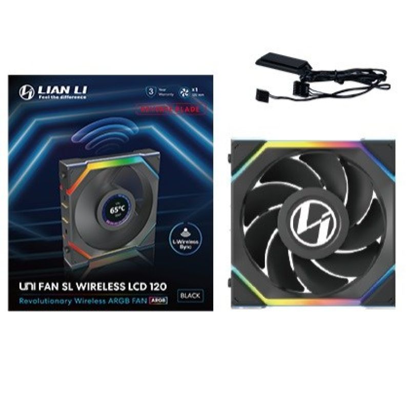 Lian Li UNI FAN SL Wireless LCD 120 Reverse Blade Computer Case Fan 12 cm Black 1 pc. Chłodzenie/Chłodzenie - wentylatory Your Sports Performance