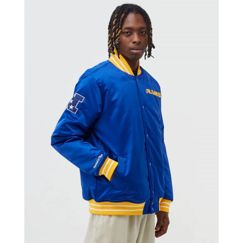 Mitchell &amp; Ness NFL Heavyweight Satin Jacket Los Angeles Rams M OJBF3413-LARYYPPPROYA Clothing/Lifestyle/Mitchell & Ness Your Sports Performance