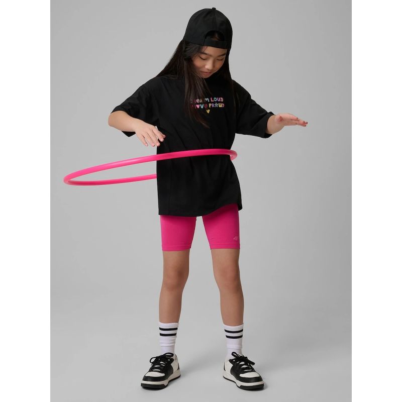 Girls' loose T-shirt with print 4F 4FJRSS26TTSHF4137-20S 4f