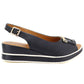 Women's leather wedge sandals black Artiker 58C0086