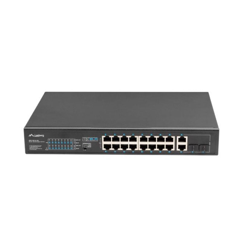 LANBERG SWITCH RACK 19" 16X 100MB POE+/2X COMBO GIGABIT 250W UNMANAGED RSFE-16P-2C-250 Komunikacja i łączność/Switch-e Your Sports Performance
