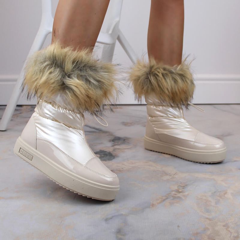 Big Star W INT1924B platform snow boots with fur, beige Footwear/Outdoor/Big Star Your Sports Performance