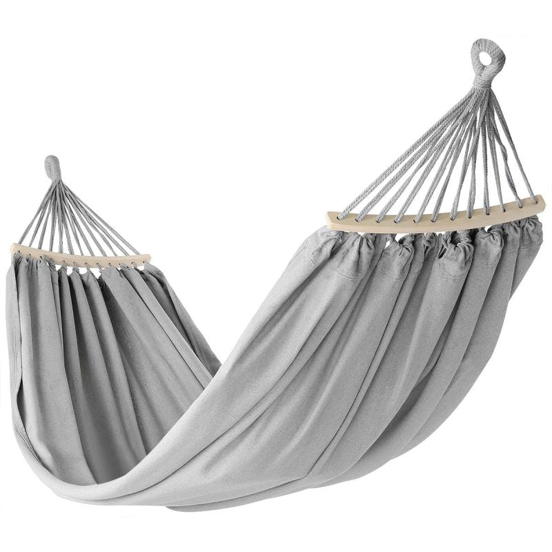 GARDEN HAMMOCK 2-PERSON LUXE XXL 250x150CM WITH SPREADER BAR AND COVER GRAY 1031170 Home and Garden/Garden Your Sports Performance
