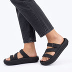 Women's sports flip-flops with a thick sole for the pool, black Big Star TT274A037 To be categorized Your Sports Performance
