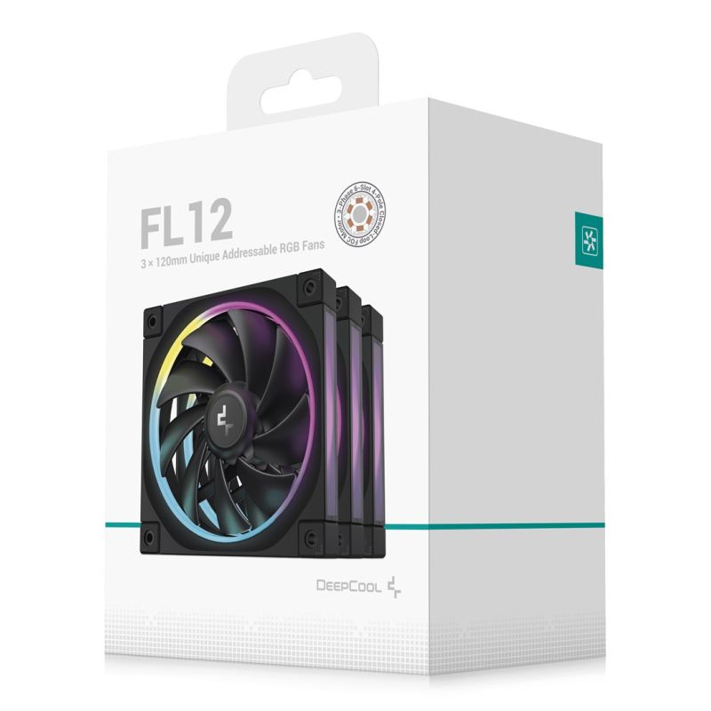 DeepCool FL12-3 in 1 Computer Case Fan 12 cm Black 3 pcs. Chłodzenie/Chłodzenie - wentylatory Your Sports Performance
