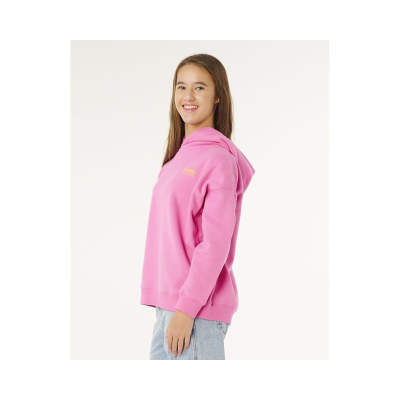 RIP CURL Surf Puff Hood-Girl pink sweatshirt