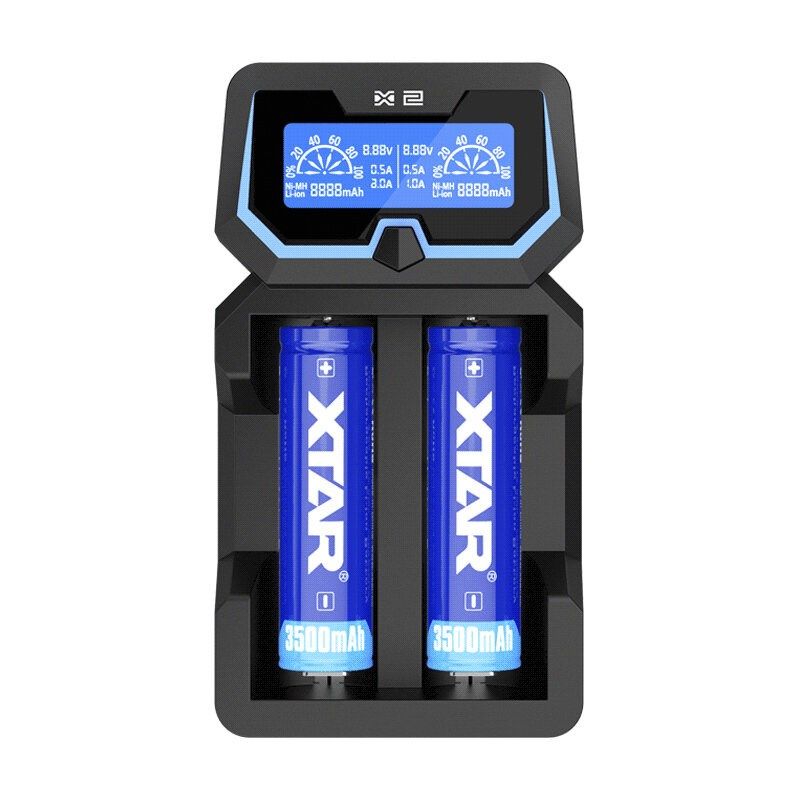 XTAR CHARGER FOR CYLINDRICAL LI-ION 18650 BATTERIES COMPATIBLE WITH PROTECTED CELLS 20700/21700 X2 Baterie, akumulatorki i ładowarki/Ładowarki akumulatorowe (bez akumulatorków) Your Sports Performance