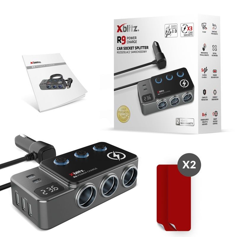 XBLITZ CAR SPLITTER XBLITZ R9 Elektronika i akcesoria/Akcesoria do zapalniczki samochodowej Your Sports Performance