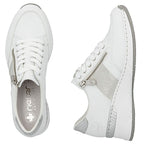 Women's sneakers with zipper, white, Rieker N4322-80 To be categorized Your Sports Performance