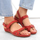Red Velcro leather sandals W Helios 205 Footwear/Outdoor Your Sports Performance