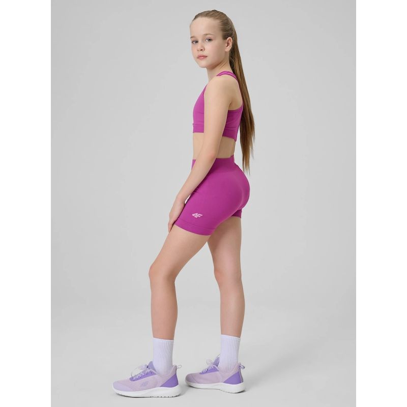 Girls' seamless sports short leggings 4F 4FJRSS26TFSTF140-53S