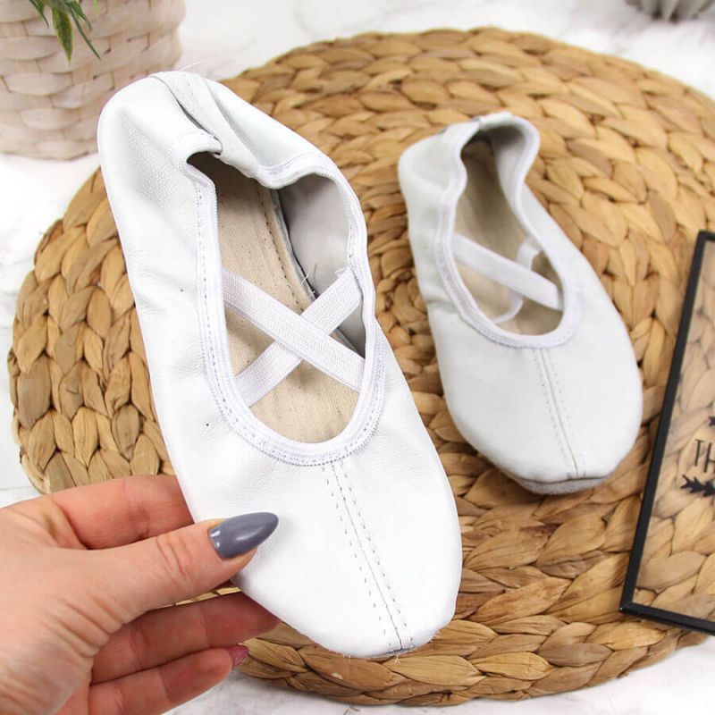 Leather ballet shoes with white elastic bands Jr Nazo Footwear/Lifestyle Your Sports Performance