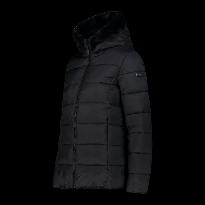 CMP women's winter jacket with hood, sports, insulated, black (34K0036F/U901) CMP