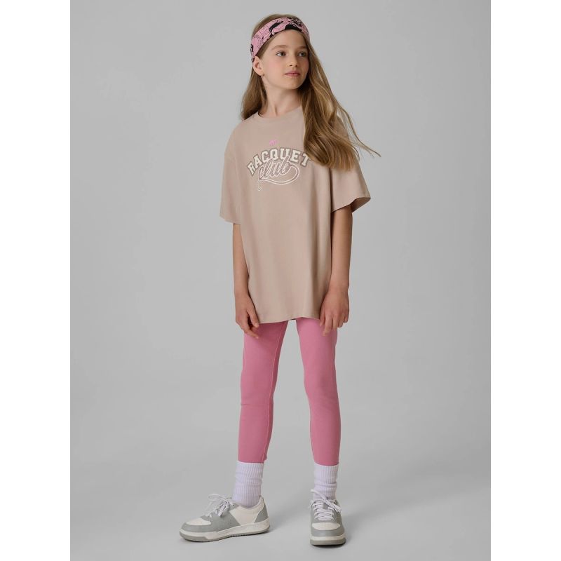 Oversized T-shirt with print for girls 4F 4FJRAW26TTSHF4242-83S