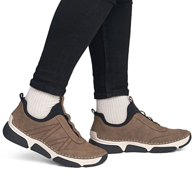 Women’s Comfortable Brown Slip-On Shoes Rieker 45975-24