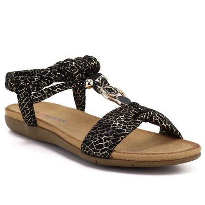 Women's slip-on sandals black Artiker 58C0629 Artiker