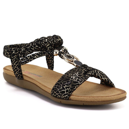 Women's slip-on sandals black Artiker 58C0629 Artiker