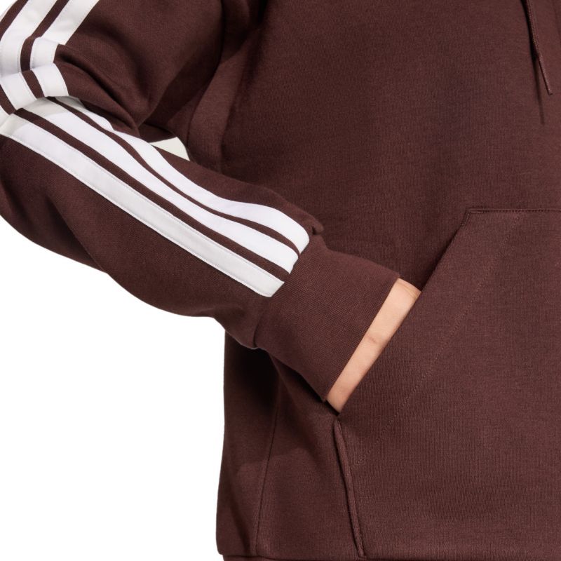 Women's adidas Essentials 3-Stripes Full-Zip Fleece Hoodie Brown JY3082 To be categorized Your Sports Performance