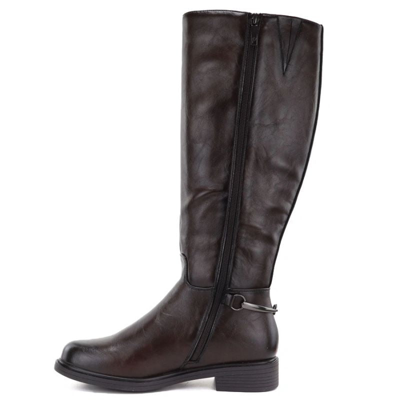 Women's leather ankle boots, chocolate Potocki JE19500