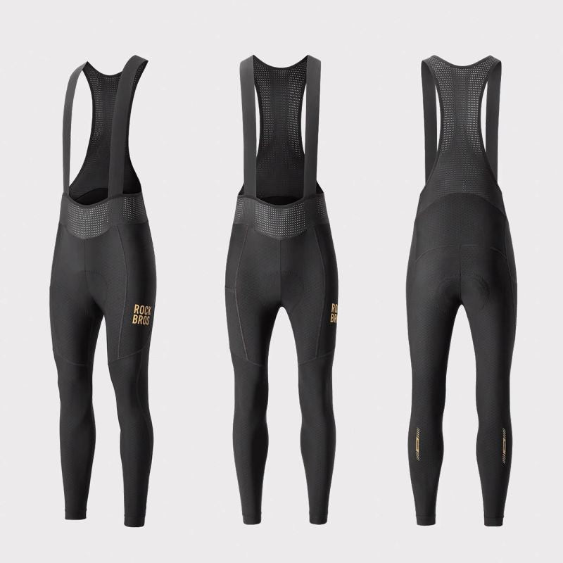 Rockbros YDCK012-1 Long Fleece Bib Tights with Pad Size XXL - Black Rockbros