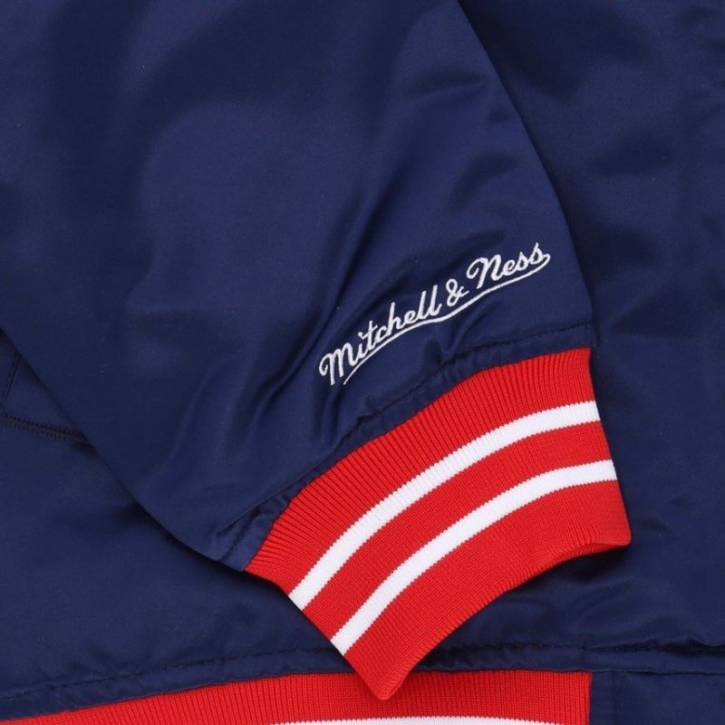 Mitchell &amp; Ness NBA Heavyweight Satin Jacket New Jersey Nets OJBF3413-NJNYYPPPNAVY Clothing/Lifestyle/Mitchell & Ness Your Sports Performance