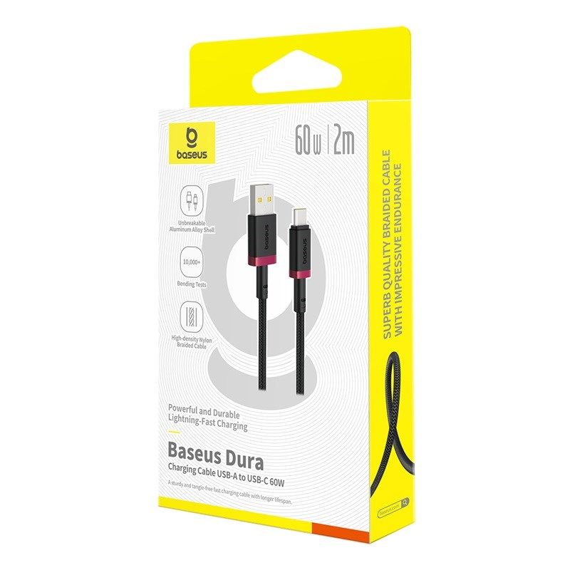Baseus Dura USB-Type C Cable 60W 2m (Red-Black) In preparation Your Sports Performance