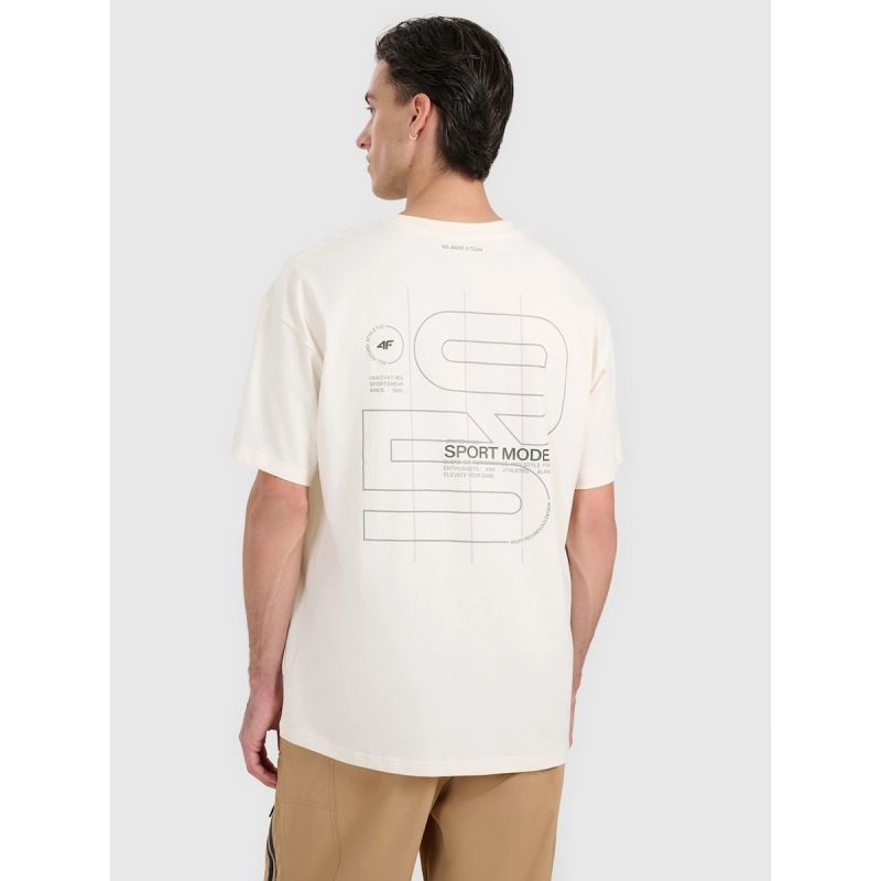 Men's oversized printed T-shirt 4F 4FRAW25TTSHM3220-11S