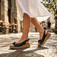 Women's leather wedge sandals with openwork black Filippo DS7582