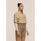 CASALL Women's Active Short Sleeve Track Jacket, Sand Color