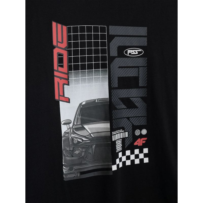 Men's regular printed T-shirt 4F 4FRAW26TTSHM4447-20S
