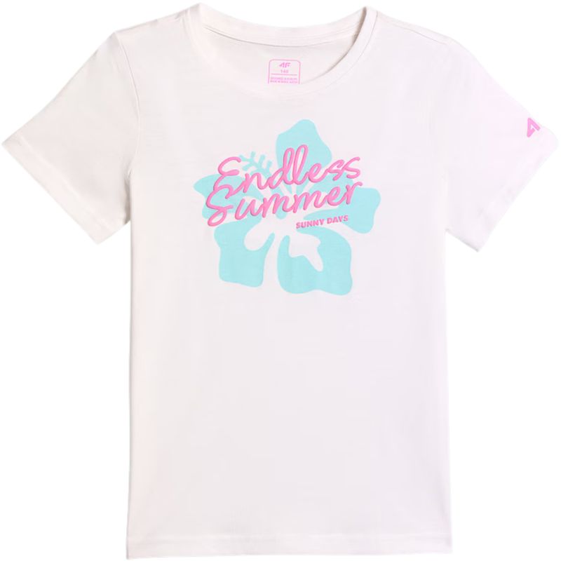 T-shirt for girls 4F F2938 white 4FJWSS26TTSHF2938 10S