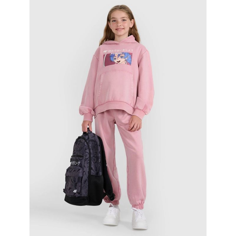 Girls' sweatshirt with hood, open, 4F 4FJRAW25TSWSF2294-54S *Kategoria tymczasowa Your Sports Performance