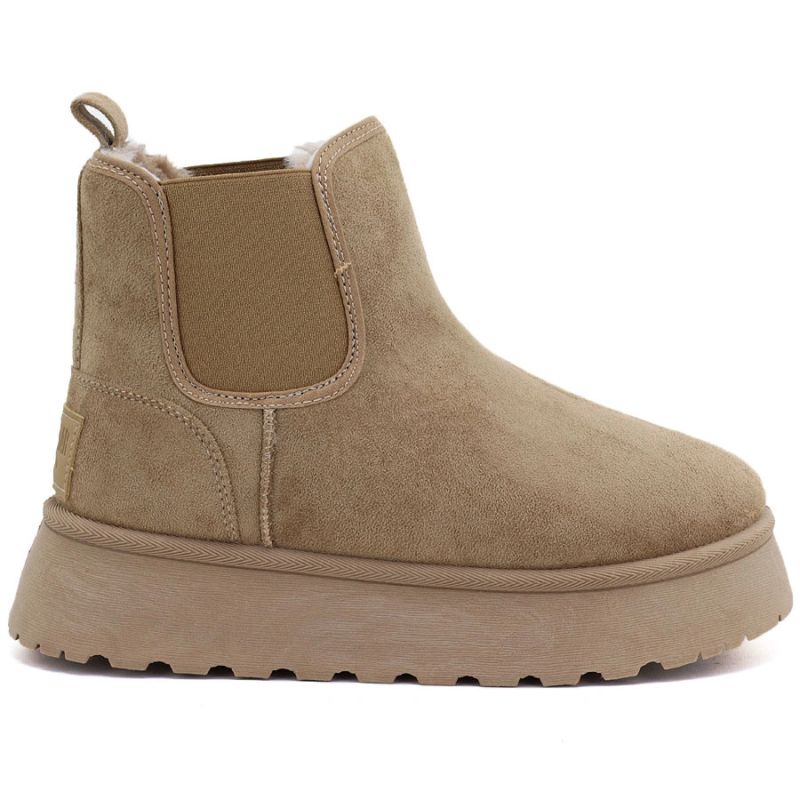 Waterproof women's ankle boots, snow boots, platform boots, beige, Big Star UU274173