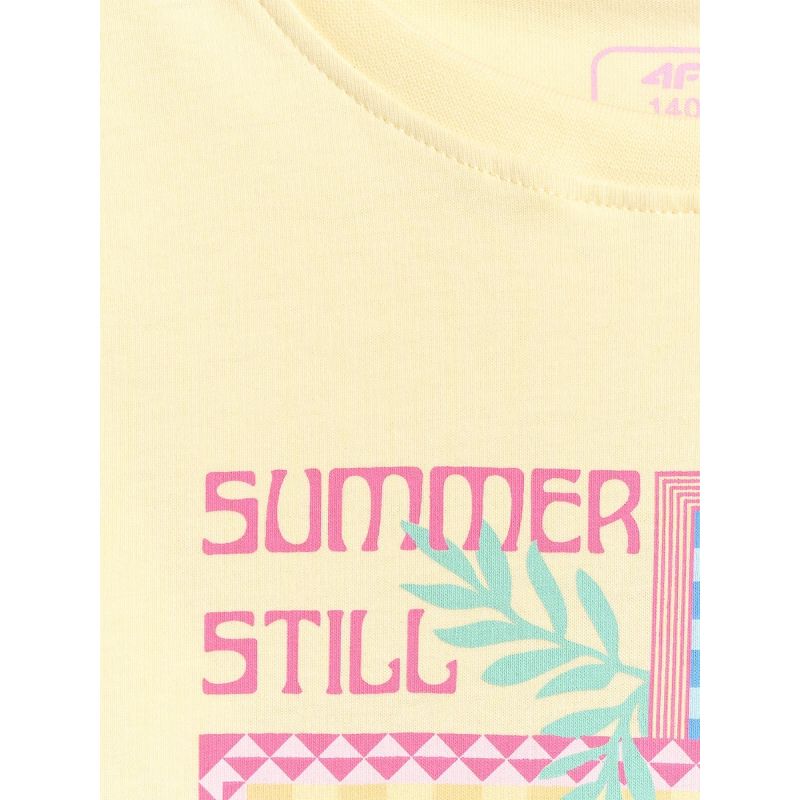 Girls' regular printed T-shirt 4F 4FJRSS26TTSHF4418-73S