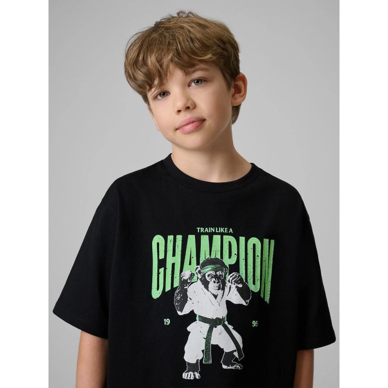 Boy's loose T-shirt with print 4F 4FJRSS26TTSHM3831-20S 4f