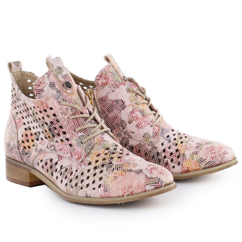 Women's ankle boots with openwork flowers, multicolor Potocki SZ12091 To be categorized Your Sports Performance