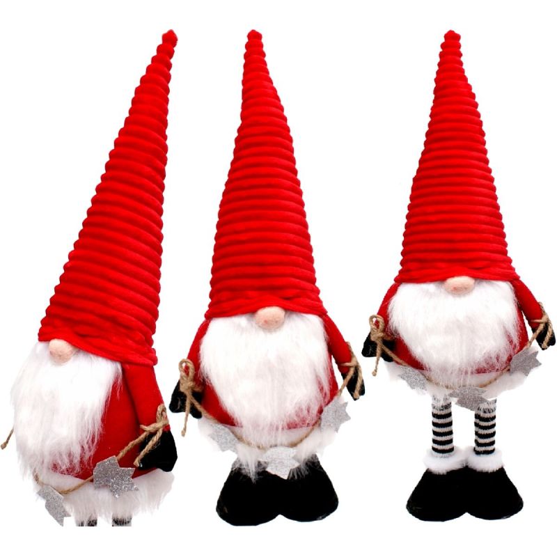 DECORATIVE SANTA CLAUS WITH SILVER STARS ON TELESCOPIC LEGS 50-70CM RED Home and Garden/Equipment Your Sports Performance